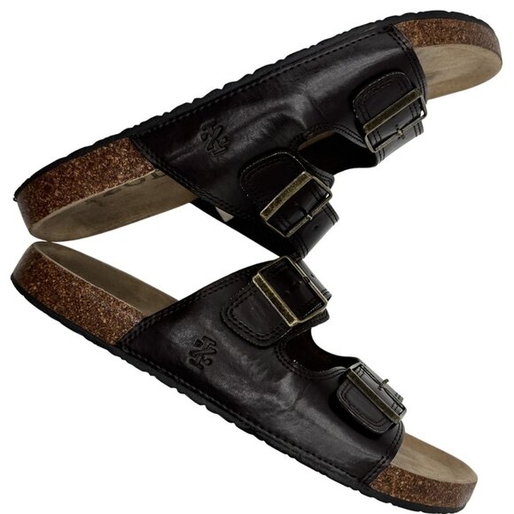 Izod Size 9 Men Nathaniel Black Sandals  Adjustable Buckles & Cushioned Footbed - Picture 2 of 11